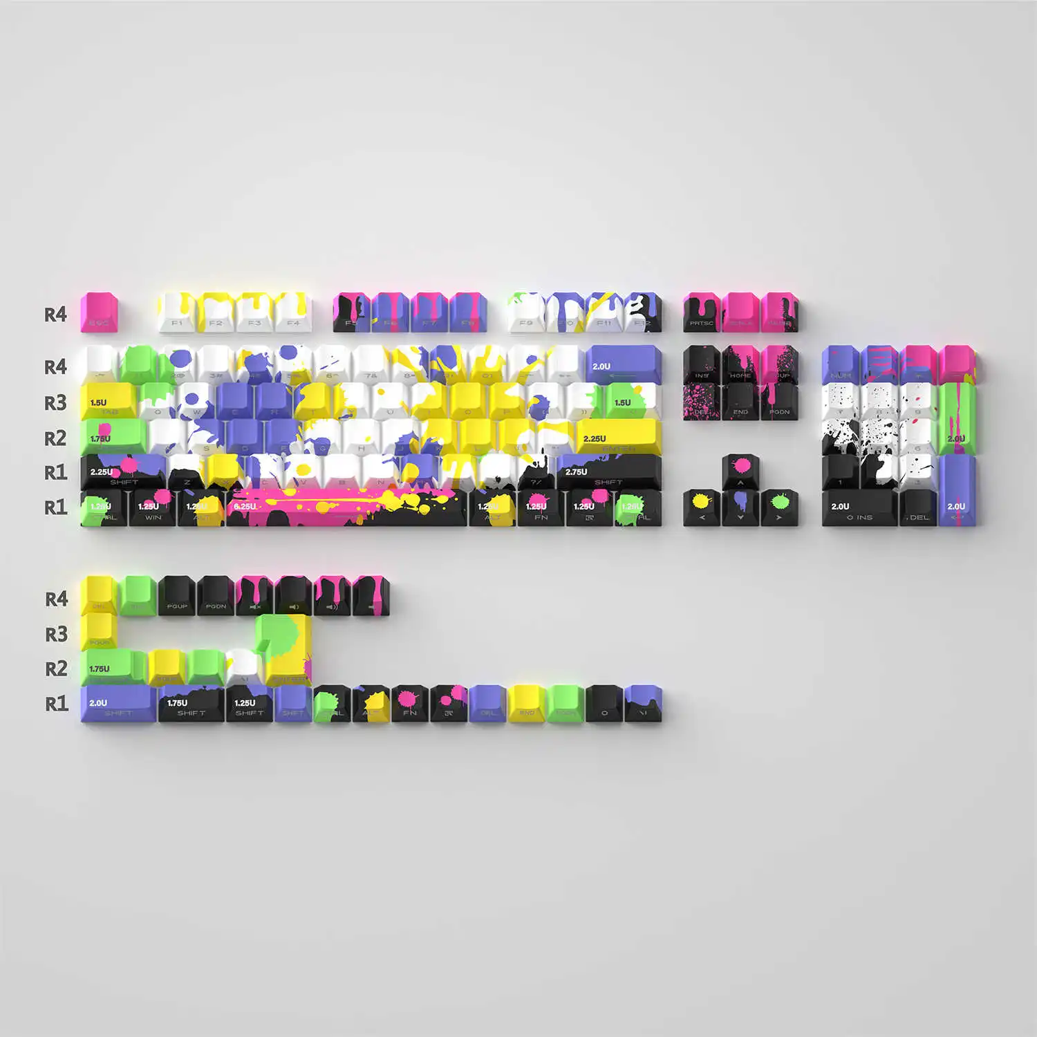 Graffiti PBT Keycaps 130 Keys Set Side Print Cherry Profile Backlight MX Switches Keycap For Mechanical Keyboard AULA F75 Mad 60