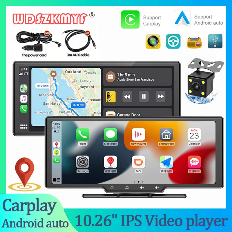 

10.26 Inch Wireless Carplay Android Auto Multimedia GPS Car Radio intelligent systems Video Player Touch Screen Reverse image
