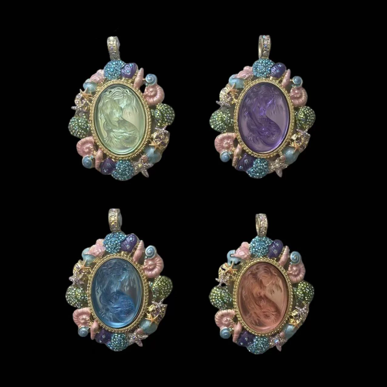 

Fashion Temperament Colored glazed rhinestone with drop glaze Pendant for women's Girl party gift Jewelry wholesale