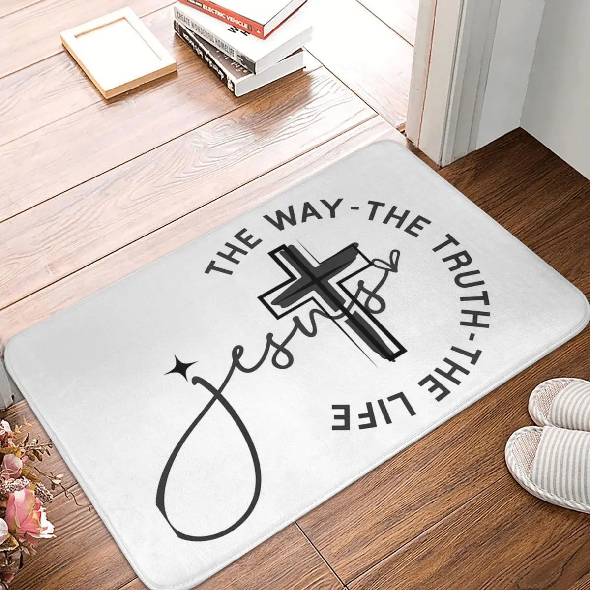 Jesus The Way The Truth The Life Doormat Rug Carpet Mat Footpad Non-slip Absorbent Mat Entrance Kitchen Bedroom Balcony Toilet