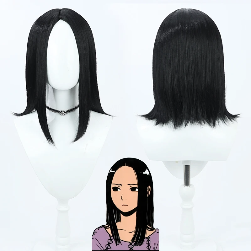 

Delicious in Dungeon Rinsha Fana Rin Cosplay Wig 40cm Black Heat Resistant Synthetic Hair Halloween Party Role Play + Wig Cap