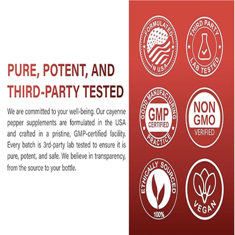 Chili Capsules, Mixed with Hawthorn, Ginger, Beetroot, Garlic, and Turmeric in One, Non GMO Gluten Free