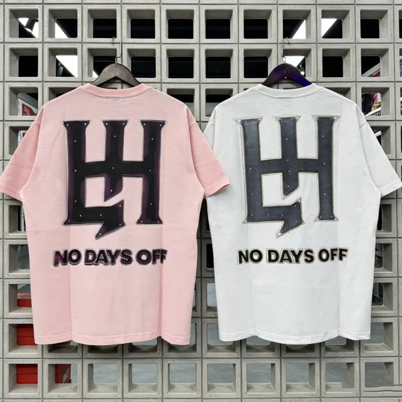 Vinatge Street Pink BKYS Tshirts Men Women Round Neck Cut Short Sleeve Children Pray Masked Rhinestone Tops Outfit