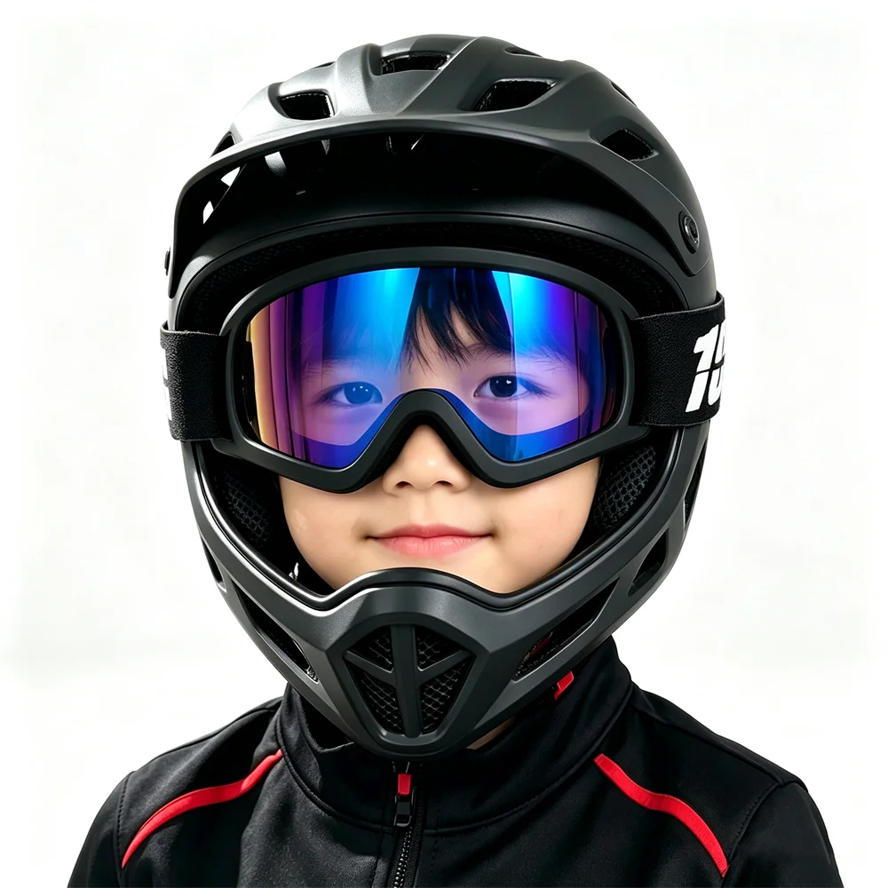 Children's Motorcycle Glasses And Motorcross Helmet Goggles Suitable for Skiing, Cycling Windproof HD lenses UV400 Goggles