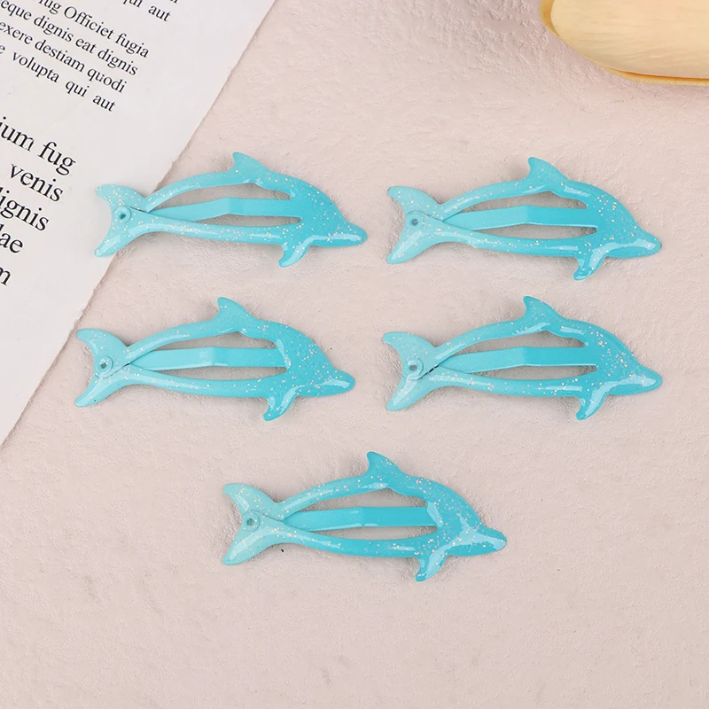 5 Stück bunte Glitzer-Delfin-Haarspangen für Mädchen, Frauen, Kinder, Urlaub, Party, Geschenk, Haarschmuck, Kopfbedeckung – Detail 14