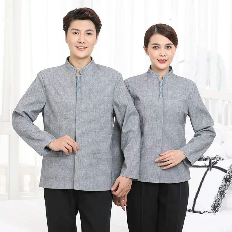 

Рабочая одежда для уборки в отелях для женщин на осень и зиму, подходит для уборки гостиничных номеров, ресторанов, уборки территорий и работы персонала обслуживания.