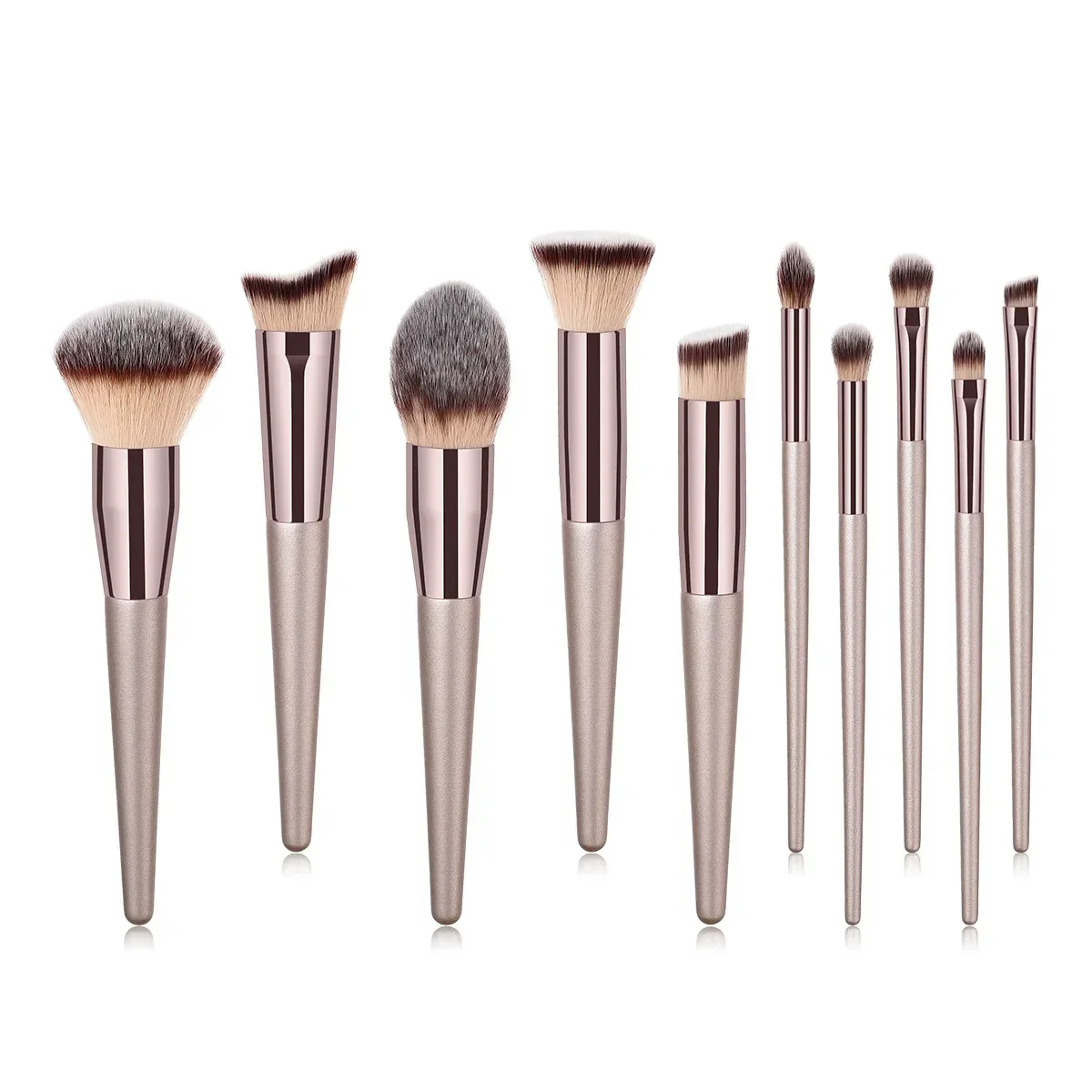 10-teiliges Make-up-Pinsel-Set für Lidschatten, Foundation, Kosmetikpinsel für Frauen, Lidschatten, Rouge, Schönheit, weiche Make-up-Werkzeuge, Tasche