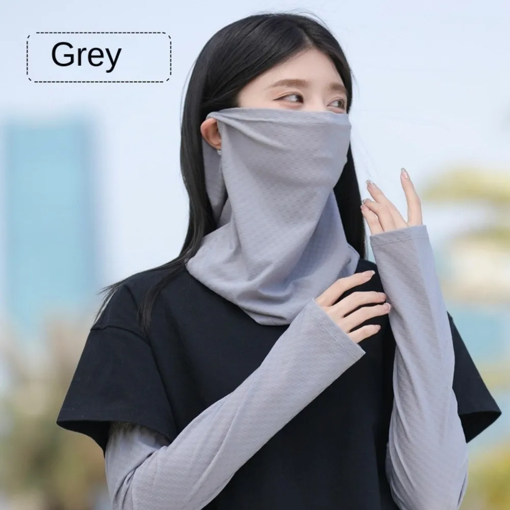 Sun Protection Sunscreen Mask Neck Protection Ice Silk Face Cover Sunscreen and Shading Anti-ultraviolet Sunshade Face Mask
