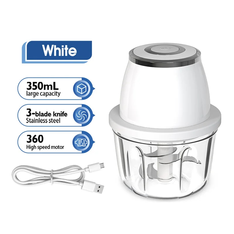 【Flash-Deal!】400Ml Cordless Electric Food Processor - Garlic Chopper For Onions, Vegetables And More, Easy To Use Design