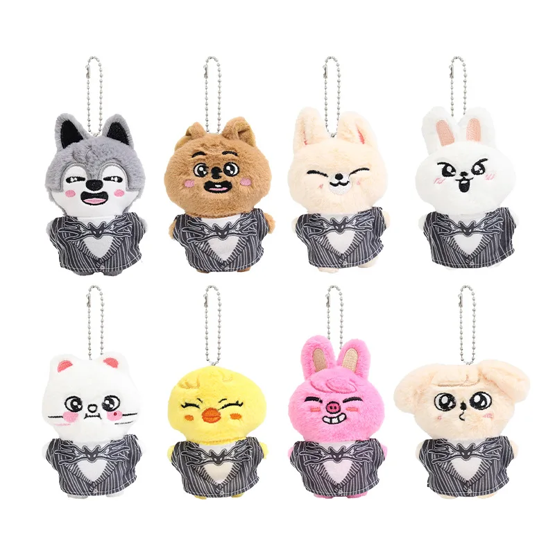 New SKZOO stray children plush toy keychain, cute animal doll bag, hanging decoration, toy pendant, children's gift