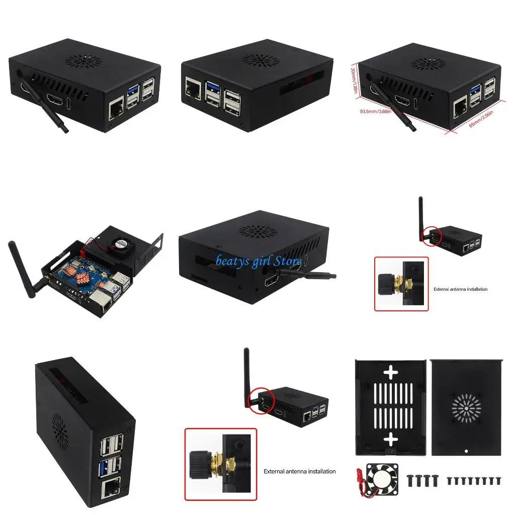 Case alumínio robusta C7AB para 5Pro, garantindo performances estáveis ​​com ventilador