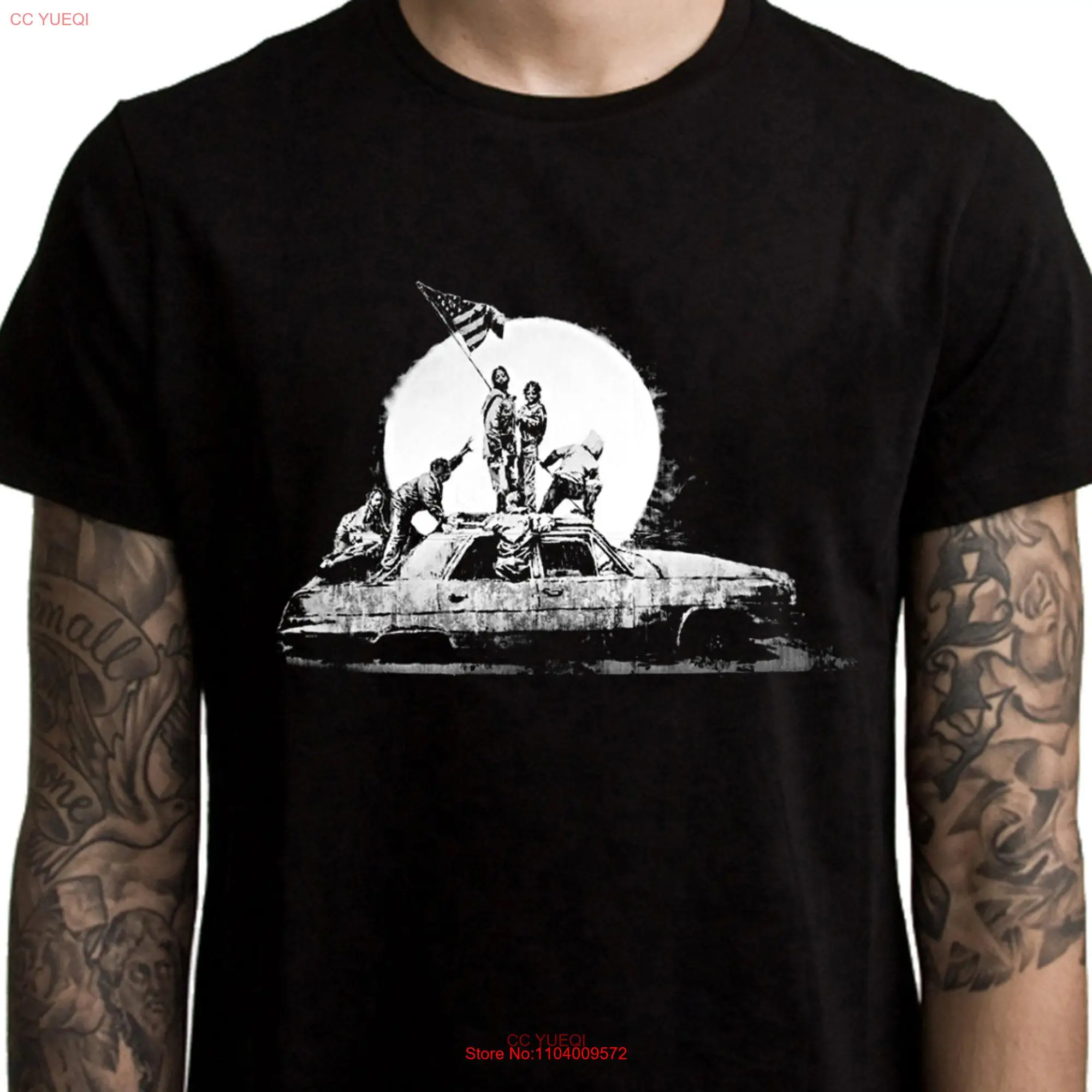 Camiseta de Banksy LA Flag para hombre, camisa de manga larga o corta