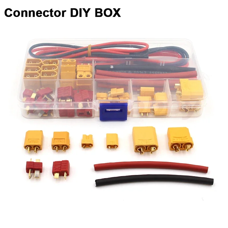 Connector DIY BOX （XT30 / XT60 /XT90 / T-plug / Silicone Wire ）Male Female Kits for RC FPV Drones Car  Lipo Battery Accessory