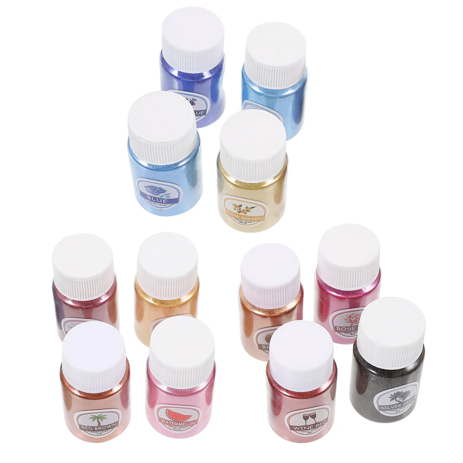 12 Bottles Pearl Powder Pigment Optimum Coverage for Nail Art Resin Coloring Powder Cosmetics DIY Crafts Drawing Pigment