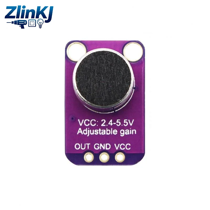 MAX4466 AGC Amplifier Board Compact Sound Sensor Module Auto Gain Control for Security System Sound Detection