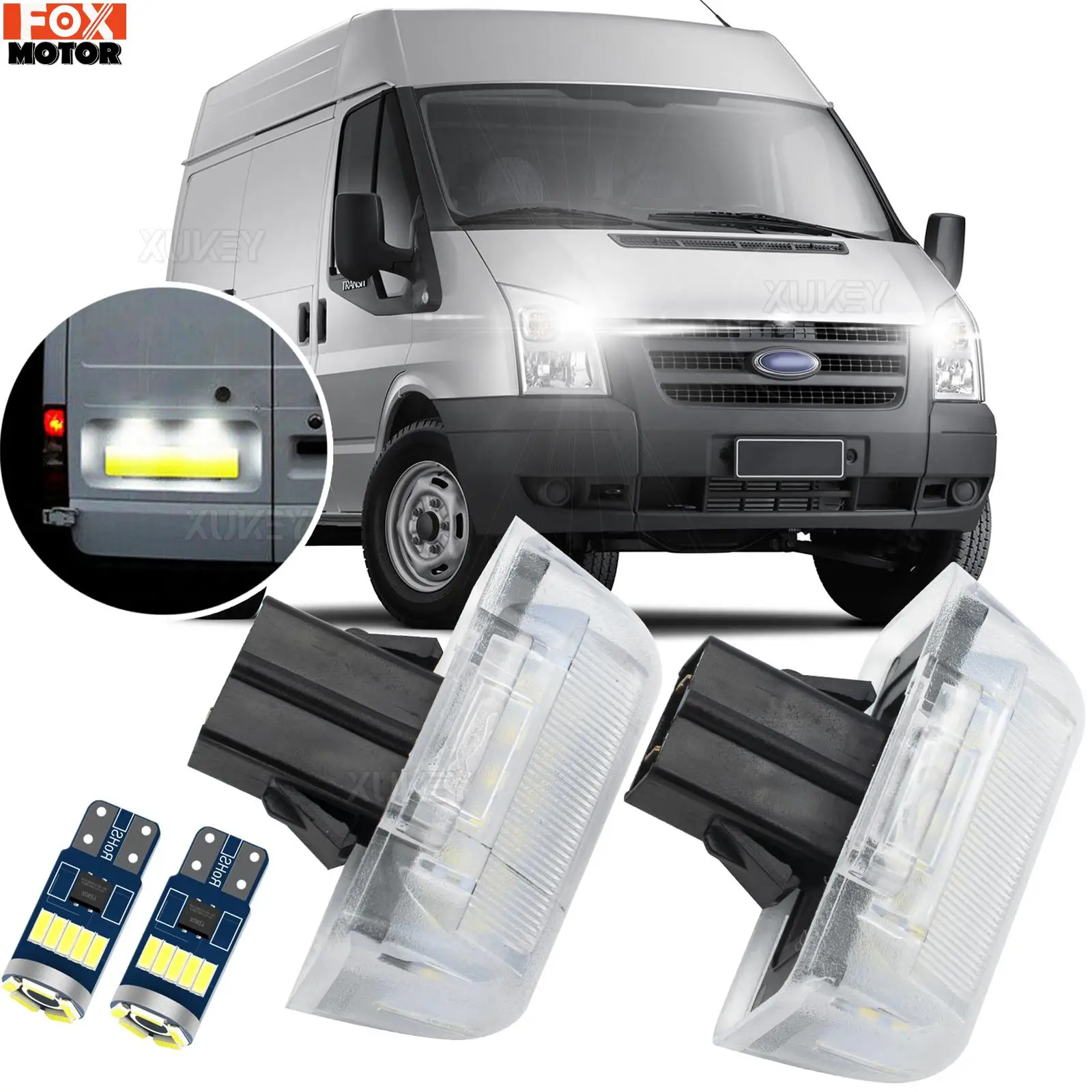 4Pc Free Side Parking Light Bulbs & LED License Number Plate Light For Ford Transit MK6 MK7 1985-2013 Connect 02-13 OEM#4388111