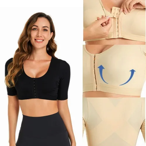 Imagen 2 del producto GUUDIA-Tops moldeadores lisos para brazo para mujer, Fajas para brazo, manga de compresión, sujetador postoperatorio, prendas, moldeador de soporte para grasa trasera quirúrgica