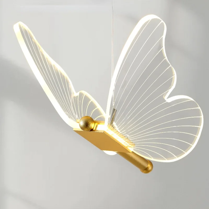 Lampes suspendues papillon à LED modernes, lustre pour salle à manger, chambre à coucher, chevet, salon, allée, lampe de face, luminaires