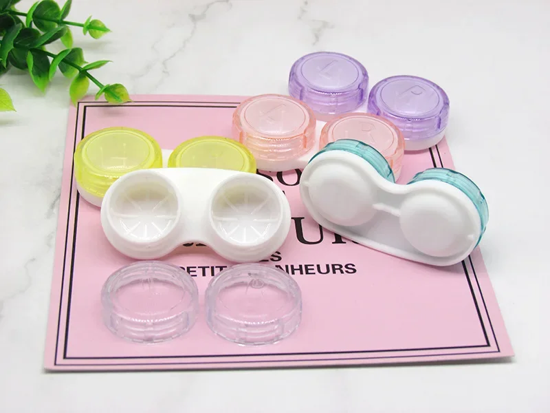 New Simple Mini Contact Lens Case Girl Women Colored Contact Lenses Box Eyes Contact Lens Container Box Case