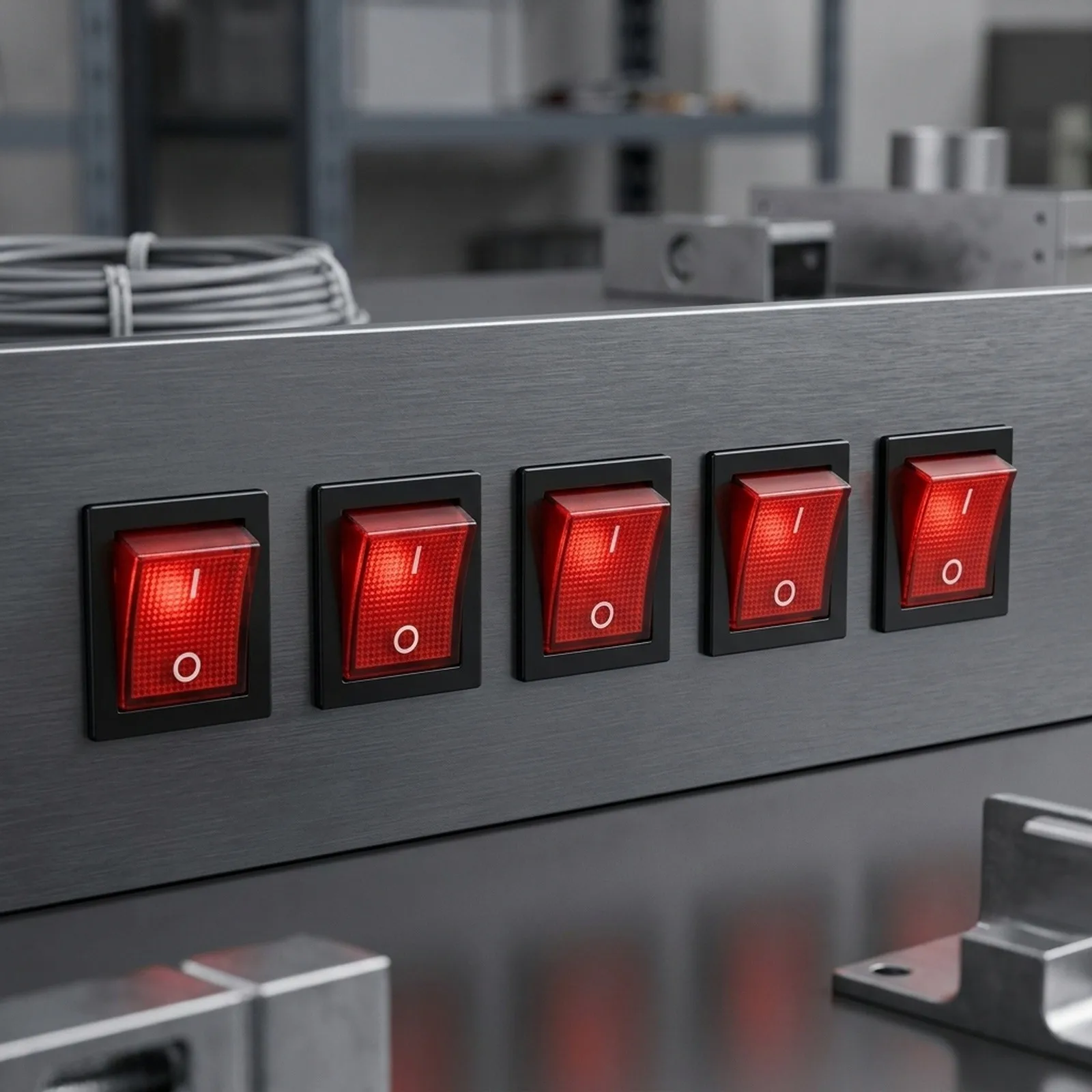 5Pcs Red Lamp Indicator with 4 Pin Connection for KCD4 For 201 DPST Rocker Switch 16A For 250V For 20A 1For 25V