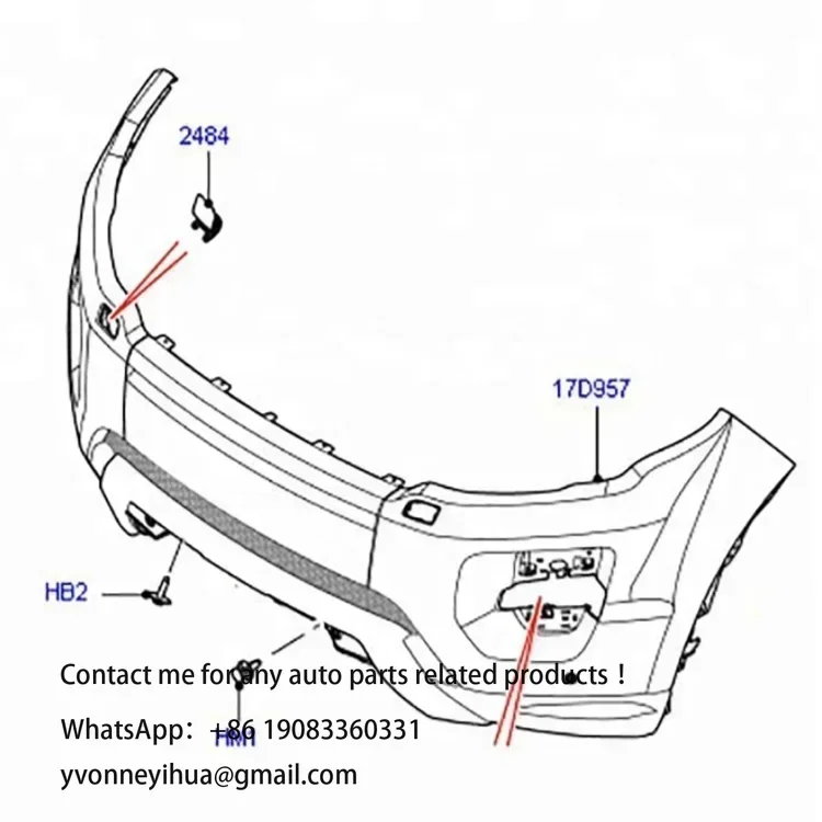 LR048543 Car Auto Front Bumper for Range Rover Evoque 2010-2016