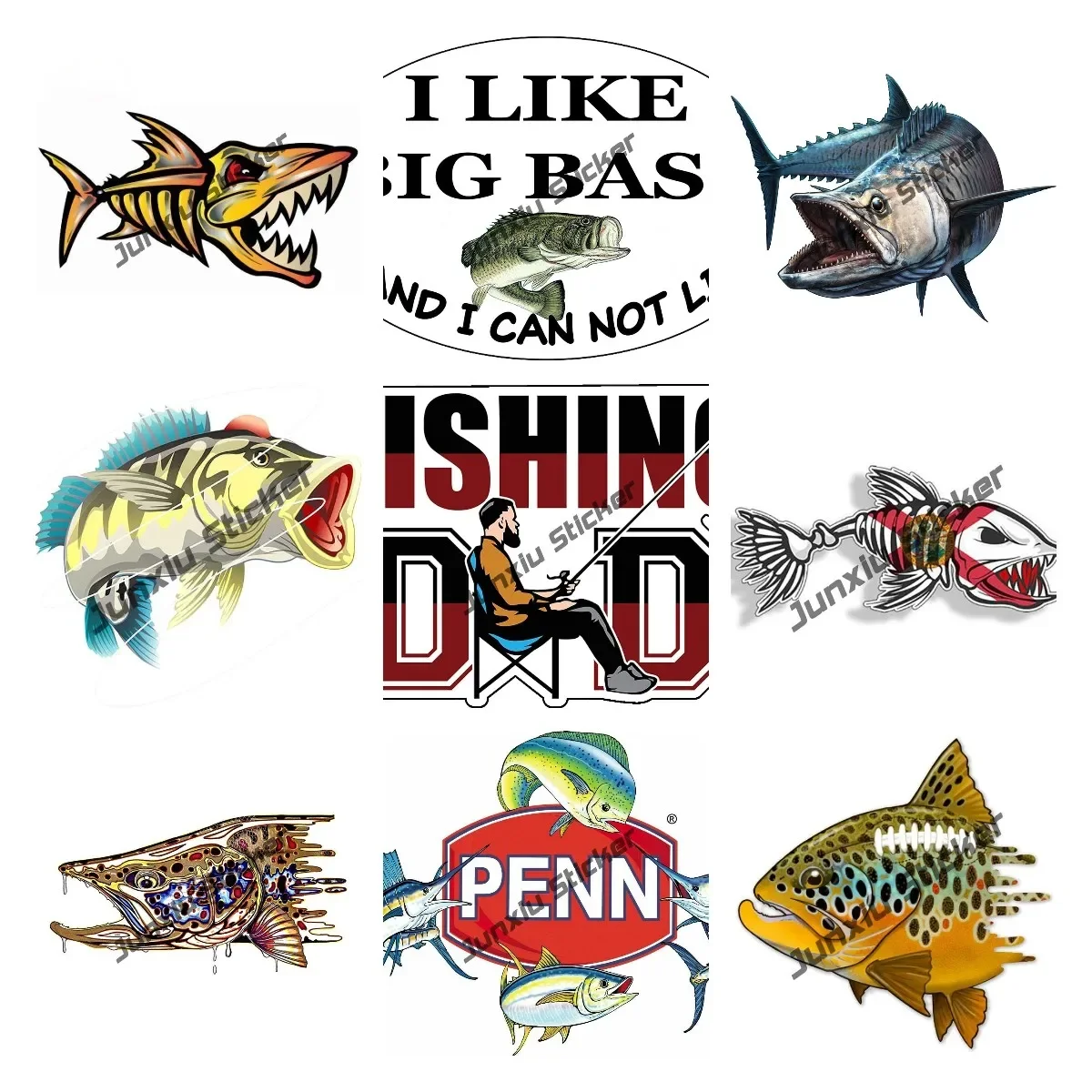 

Fishing Dad Decal Fisherman Canoe Car Decal Funny Fishing Car Sticker Large Mouth Bass Fish Boat Kayak Laptop Waterproof Sticker