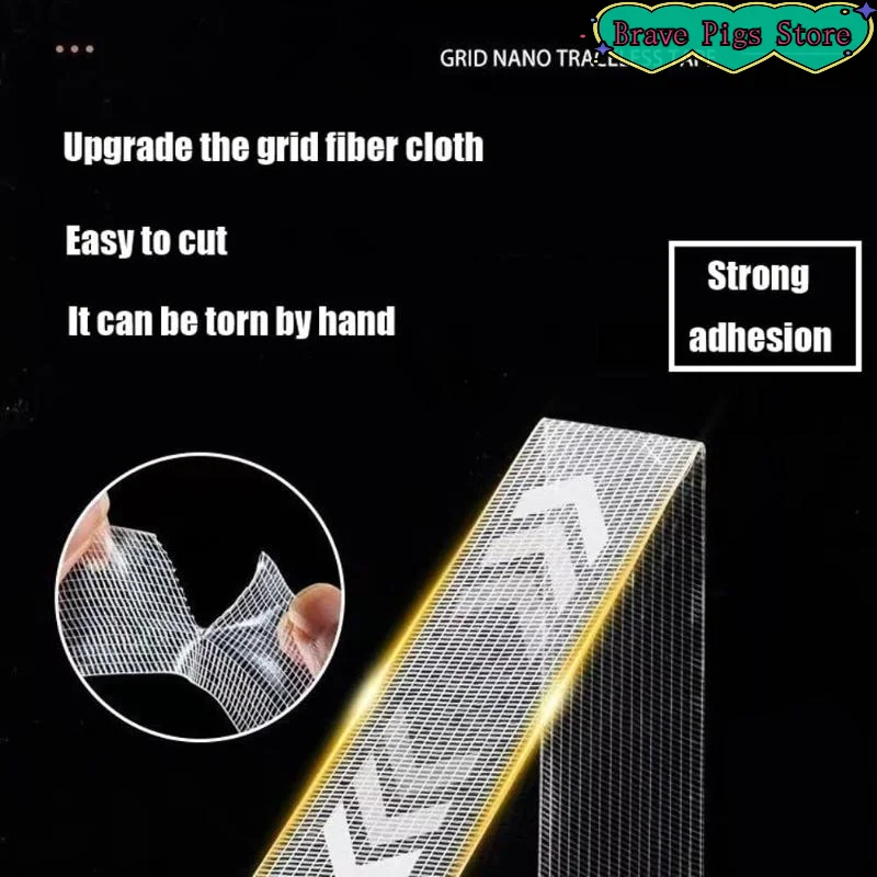 Enhanced 1-meter Nano Tape – Super Strong Transparent Multi-functional Tape. Reusable, Ideal For Wall Mounting And Item Organiz