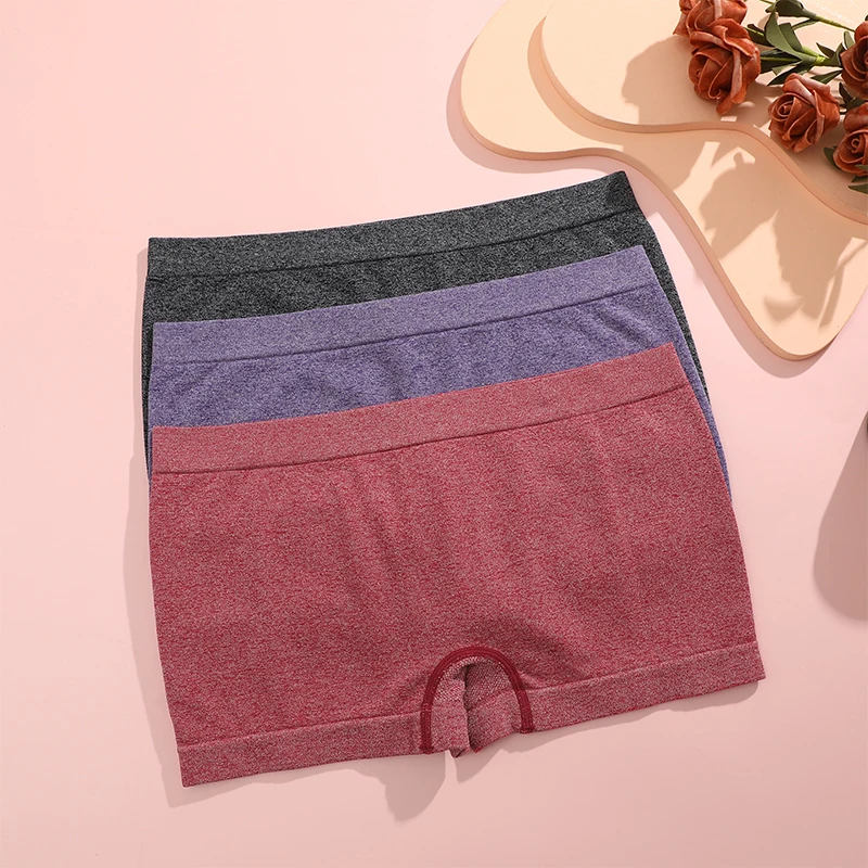 FINETOO Low Waisted Shorts Women\'s Sports Underwear Breathable Quick Drying Flat Corner Pants Elastic Boxer Brief Comfortable