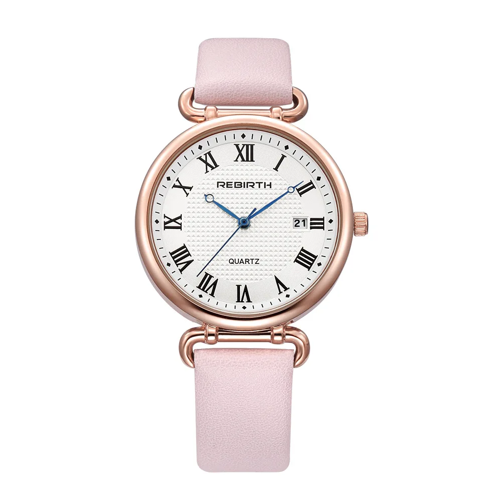 REBIRTH 066 Women's Quartz Watch Roman Scale Pattern Dial Elegant Fashion Personalized Wristwatch for Ladies