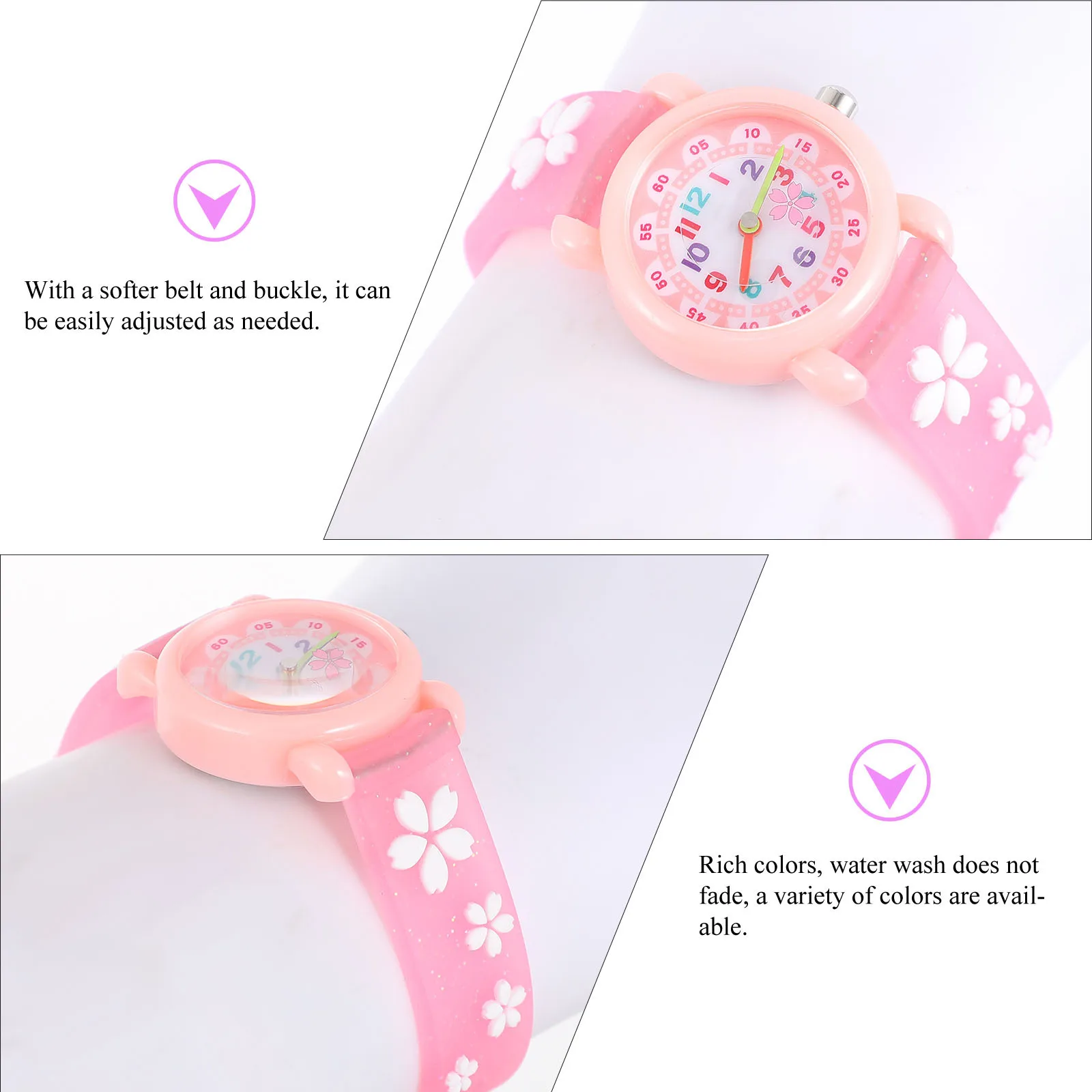 1Pcs Cartoon Watch Waterproof Wristwatch Student Easy Read Dial Time Learning Cartoon Watch Wristwatch