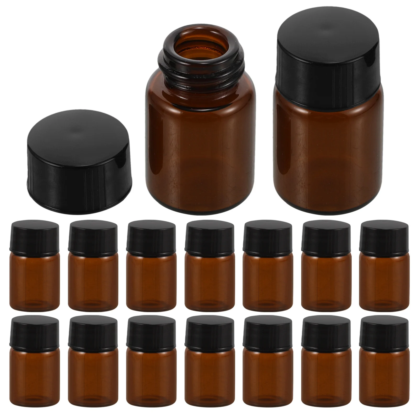

100 Pcs Essential Oil Dispensers Sub Bottles for Emulsion Makeup Packaging Containers Brown Refillable Lotion Vials