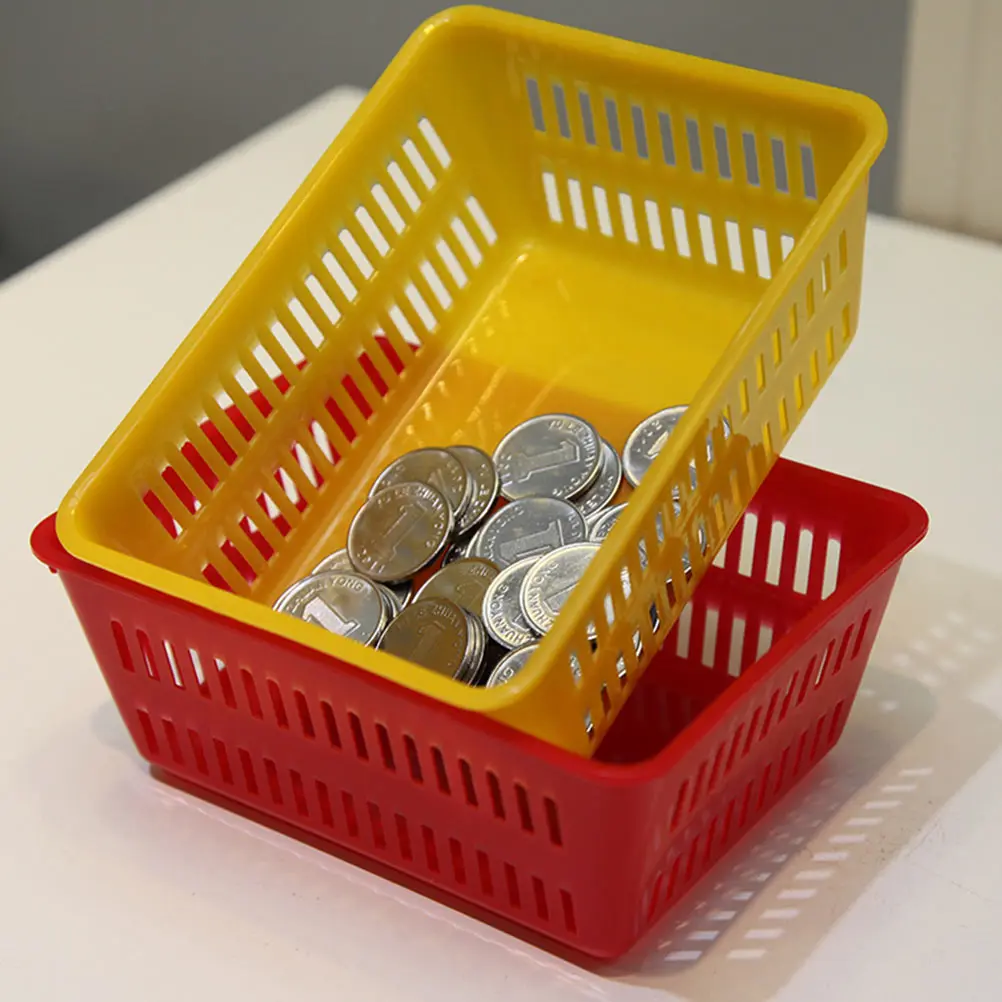 

10pcs Coin Storage Household Plastic Sundries Organizer Large Capacity Decorative Basket For Coins Socks Storage