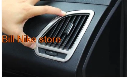 

2 шт./компл. хромированная наклейка на рамку воздуховыпускного отверстия из АБС-пластика для автомобиля Hyundai 2010-2015, декоративная крышка кондиционера