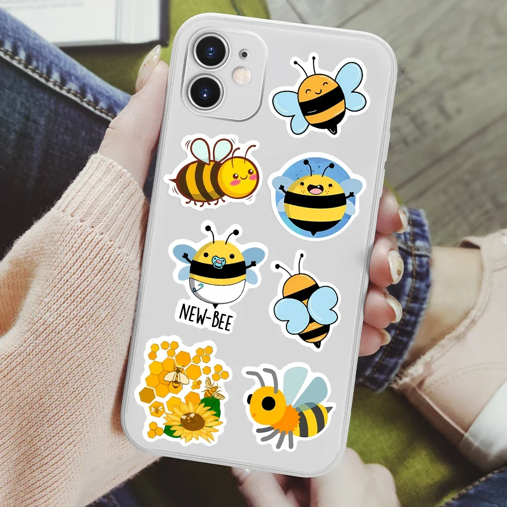 Cute Honey Bee Stickers Lovely Children DIY Toy Decorative Graffiti Decal for Phone Luggage Laptop Bottles Scrapbook Waterproof