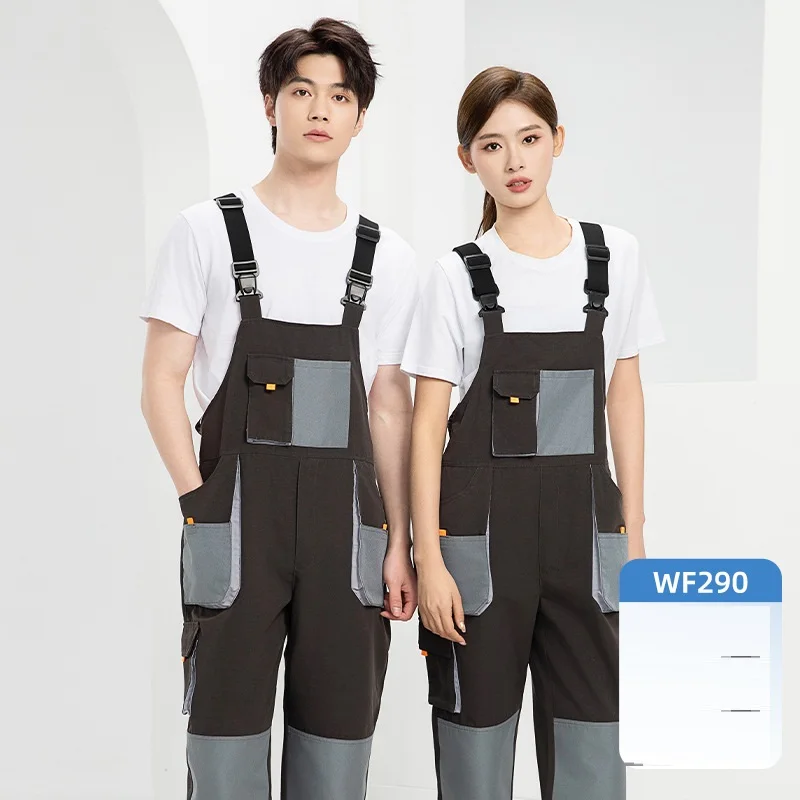 Work Overalls for Man Carpenter Overalls Two Tones Work Wear Men\'s Overall Jumpsuit Industrial Mechanic Labor Protection Clothes