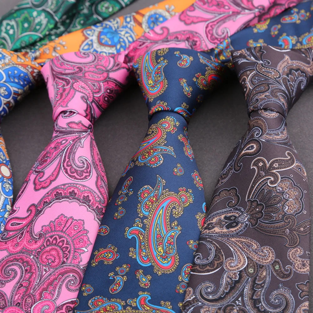 Superweiche Herren-Krawatten mit Seideneffekt, Blumenmuster, Paisley, 8 cm, für Herren, Hochzeit, Business, Gravata, neuartige bedruckte Krawatten – Detail 5