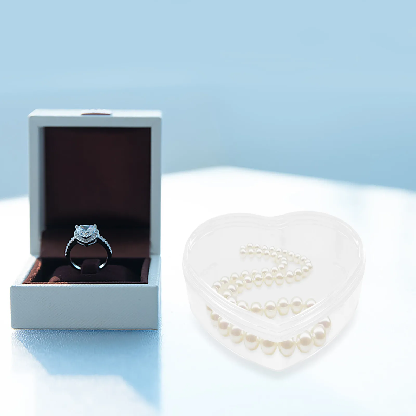 

12Pcs Heart Shaped Candy Jewelry Storage Box Desktop Organizer for Earrings Necklaces Rings Gift Packaging Decorative Trinket