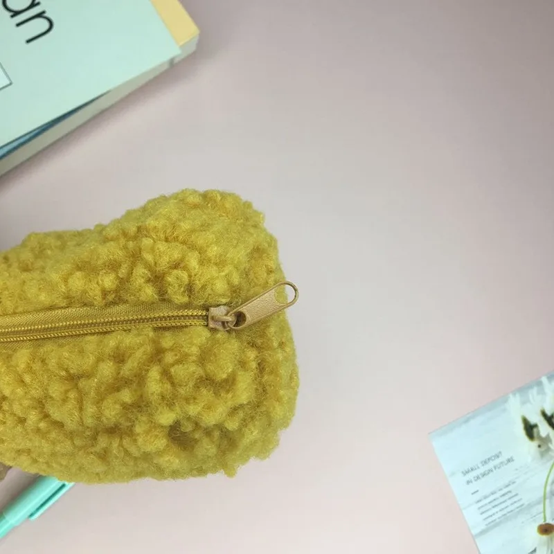 Piórnik polarowy Japońska wełna jagnięca Mały świeży kosmetyczka na kosmetyki i przybory toaletowe