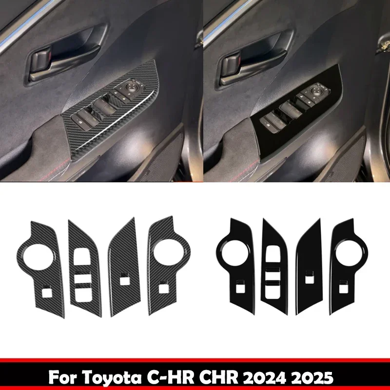 LHD Do Toyota CHR C-HR 2024 2025 akcesoria wewnętrzne ABS ramień drzwi podnośnik szyby pokrywa przełącznika podnośnik szyby osłona panelu przycisku