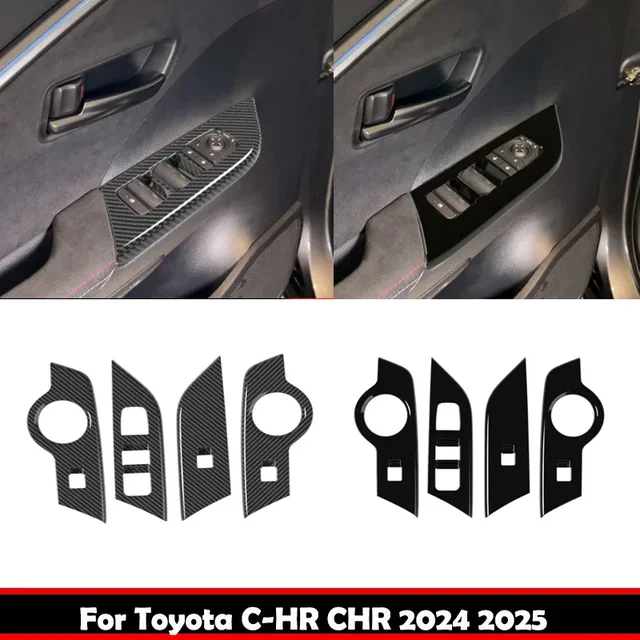 LHD Do Toyota CHR C-HR 2024 2025 akcesoria wewnętrzne ABS ramień drzwi podnośnik szyby pokrywa przełącznika podnośnik szyby osłona panelu przycisku