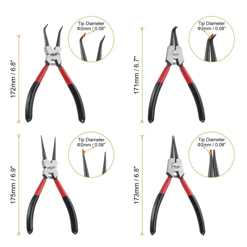 5-In جديد ل بحلقة إحكام كماشة مجتذب قفل خواتم مهاوي إبرة زردية طويلة الفكين الاحتفاظ حلقة كماشة إزالة التثبيت #6