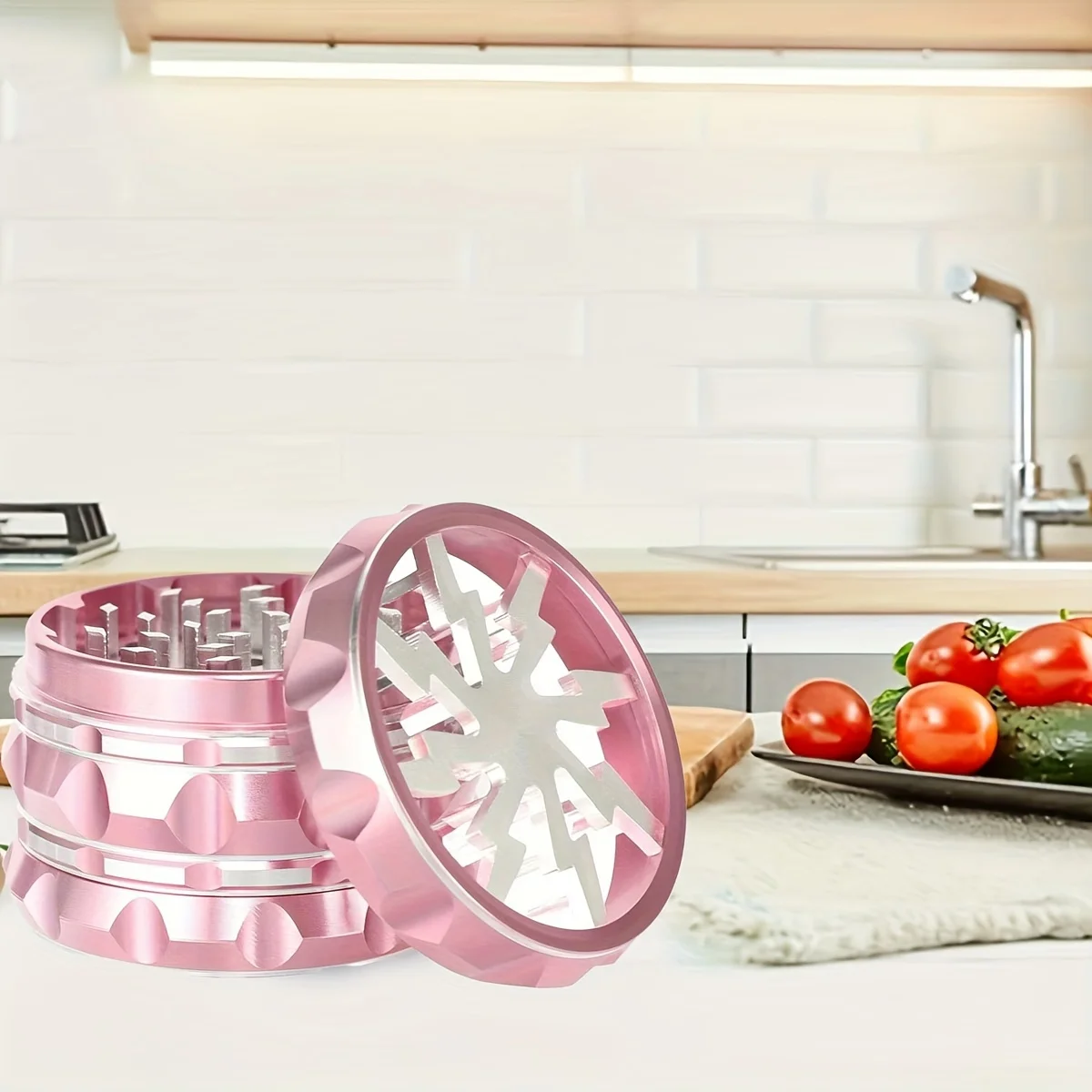 2.5 inch Grinder Kitchen Helper Spice Grinding (Pink) ,the Best Gift for Wives, Friends on Holidays,Saves Time and Effort