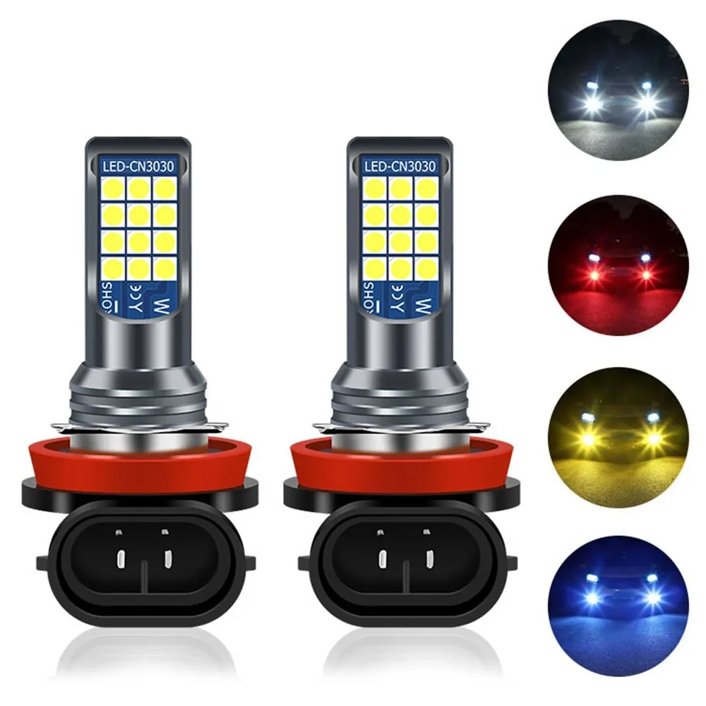 2x H4 H8 H11 Led HB4 9006 HB3 9005 H7 3030 24smd 12v White Fog Lights Bulbs Car Driving Running Lamp