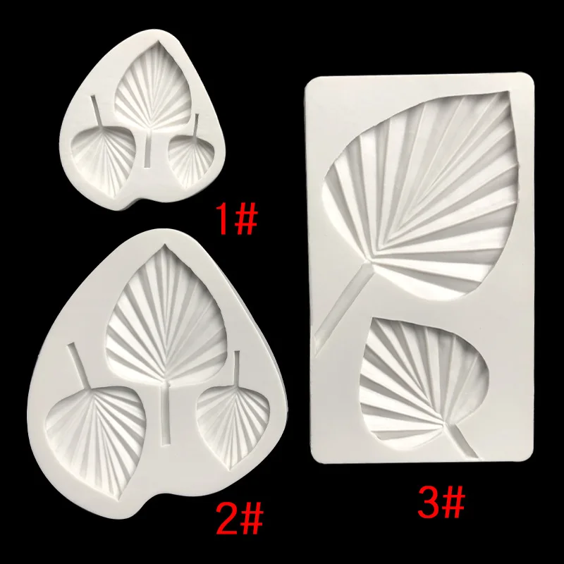 Fan-Shaped Pleated Leaves Cake Silicone Mold Fondant Monstera Leaves Chocolate Leaves Mould Cake Decoration Accessories A236