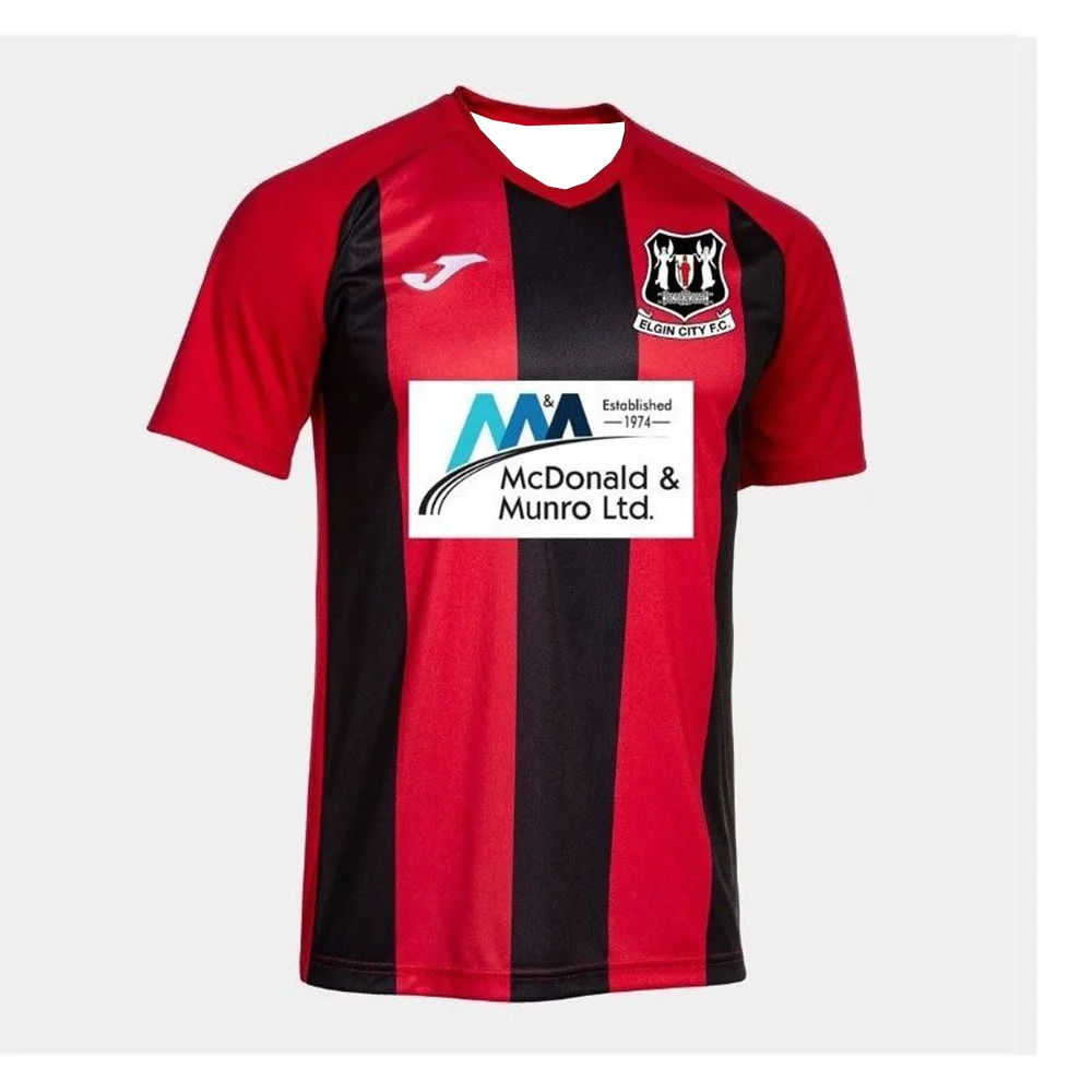 JOMA Summer Men's Sports Quick-drying Breathable Elgin City Football Club Home and Away 3D Printed Replica Fan Support T-shirt