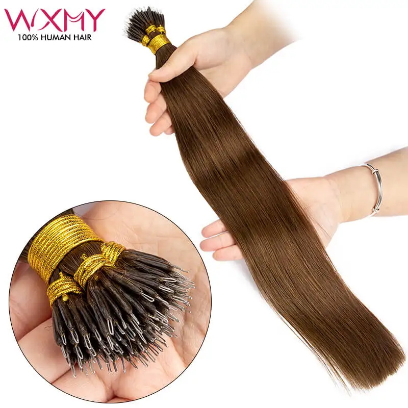 Micro Links Hair Extension Nano Ring for Woman Hair Extension Real Fusion Human Hair Extension Natural Micro Ring Hair Extension