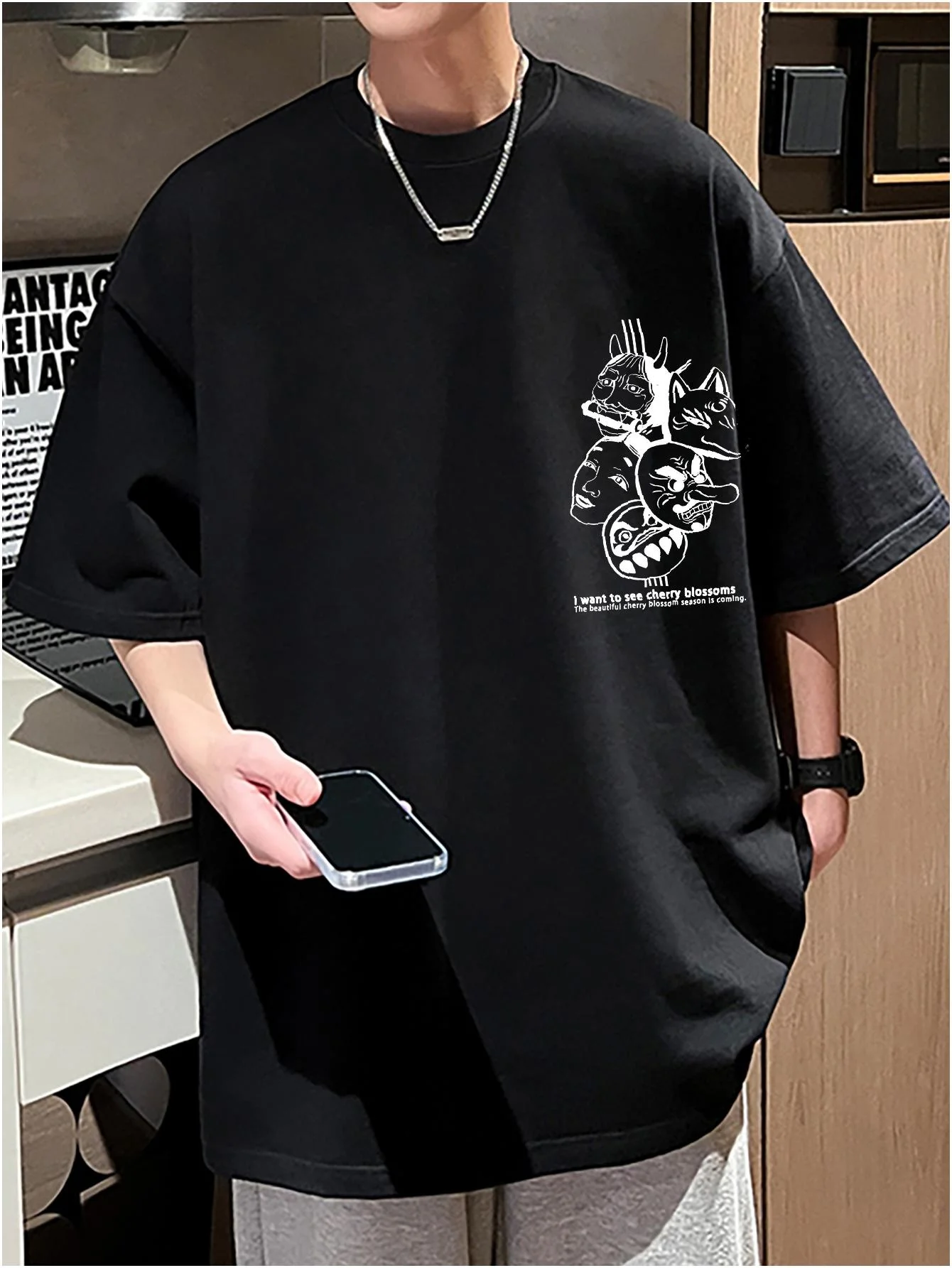 Harajuku Monster Anime t-shirt da uomo Oversize Fashion Vintage Y2k Unisex Tees manica corta abbigliamento Casual estate cotone Top maschile