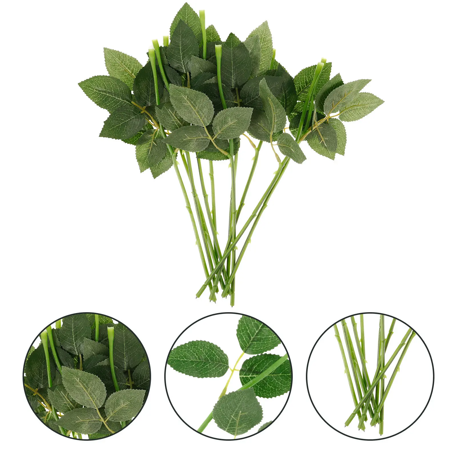

10Pcs Realistic Flexible Artificial Rose Stems with Leaves for DIY Floral Arrangements Wedding Bouquets Wreaths Flower Wall