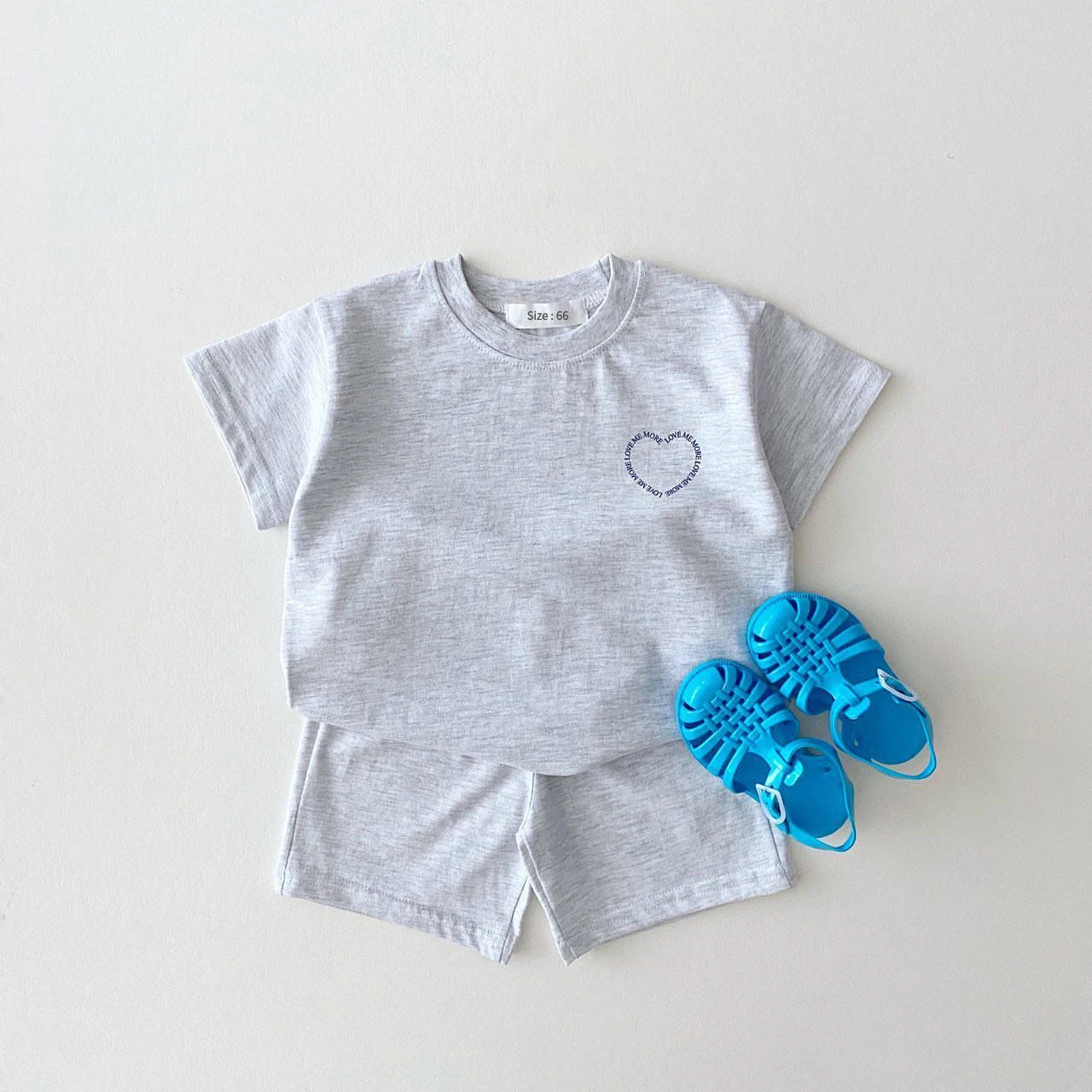 Ensemble T-shirt et short à manches courtes pour bébé fille et garçon, tenue d\'été basique et mignonne avec couture pour documents, 2 pièces