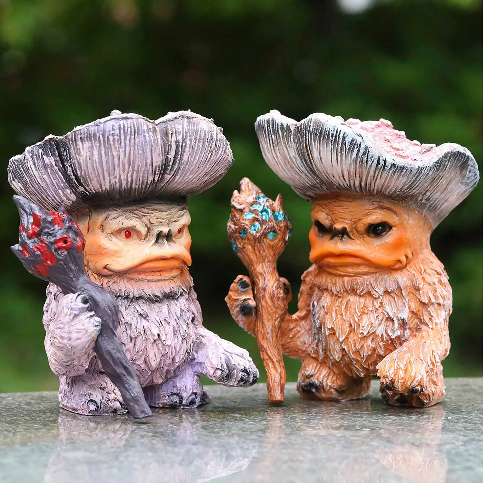 

Fairy Mushroom Exquisite Resin Interesting Outdoor Garden Statue Funny Vividly Detailed Gothic for Porch